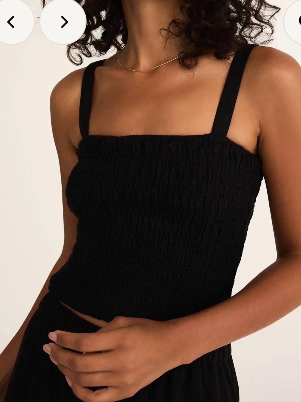 Z Supply Amelie Black Linen Smocked Tank Top NWT Size Small